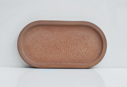 Oval  Concrete Tray: 20cm Orange Decorative Candle Plate