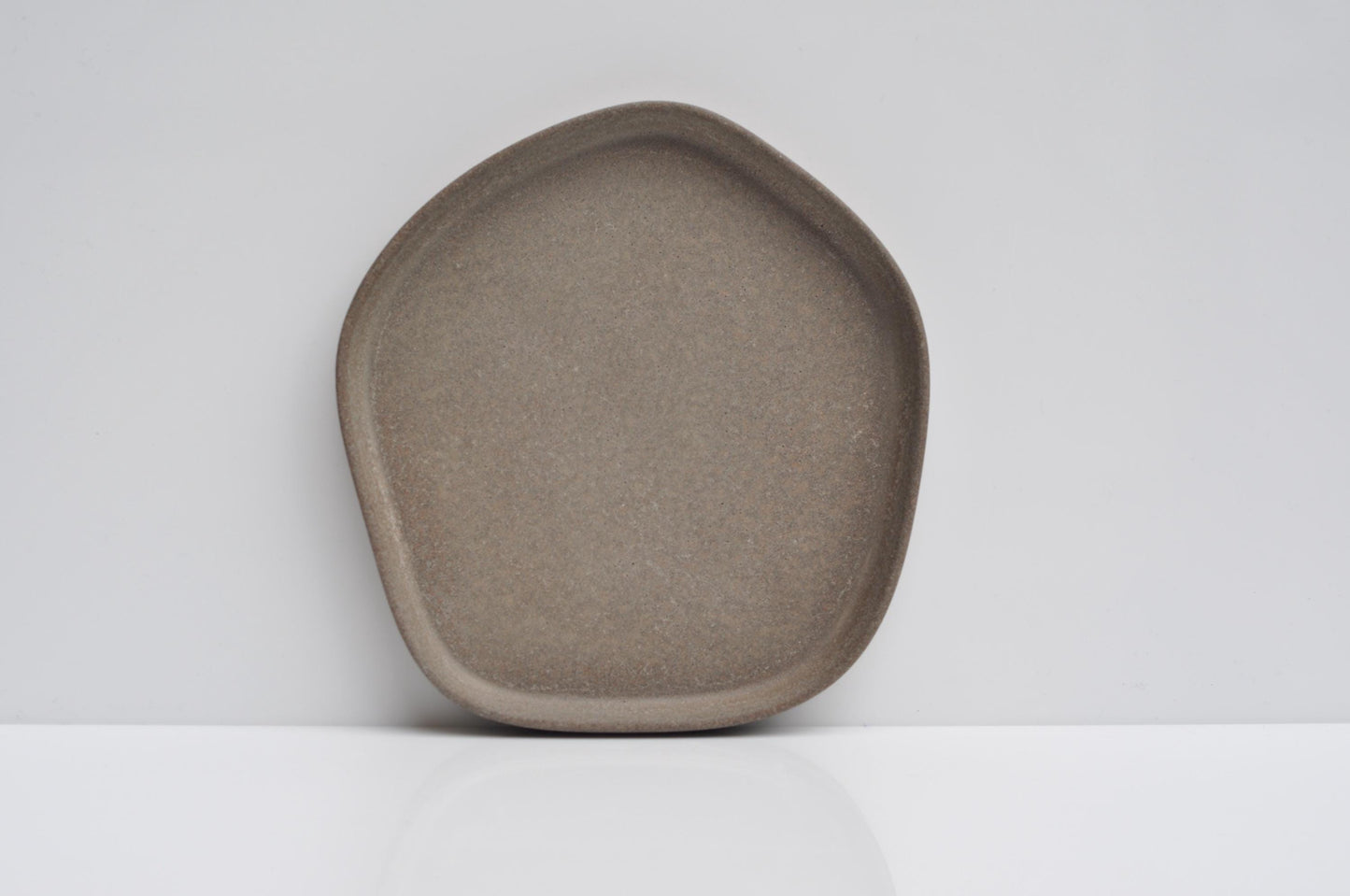 Small Concrete Tray: Modern Irregular Minimalist Catchall Tray - Grey