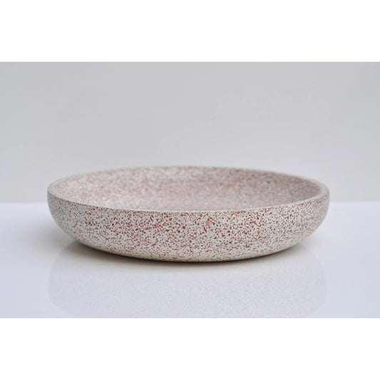Concrete Terrazzo Bowl: Handmade Shallow Heavy Modern Jewelry Dish, Home Decor
