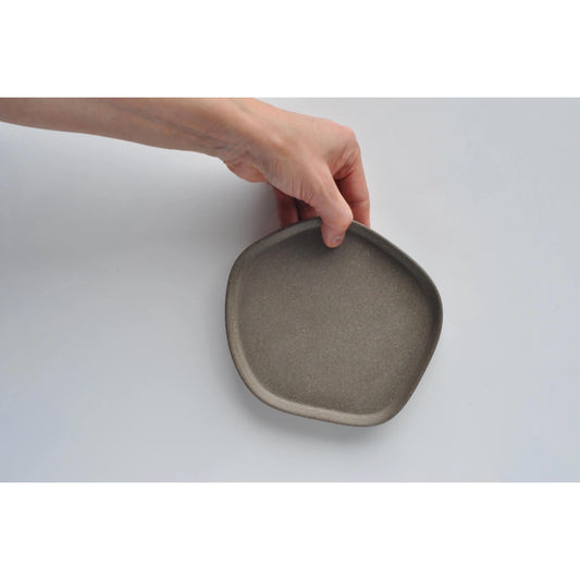 Small Concrete Tray: Modern Irregular Minimalist Catchall Tray - Grey
