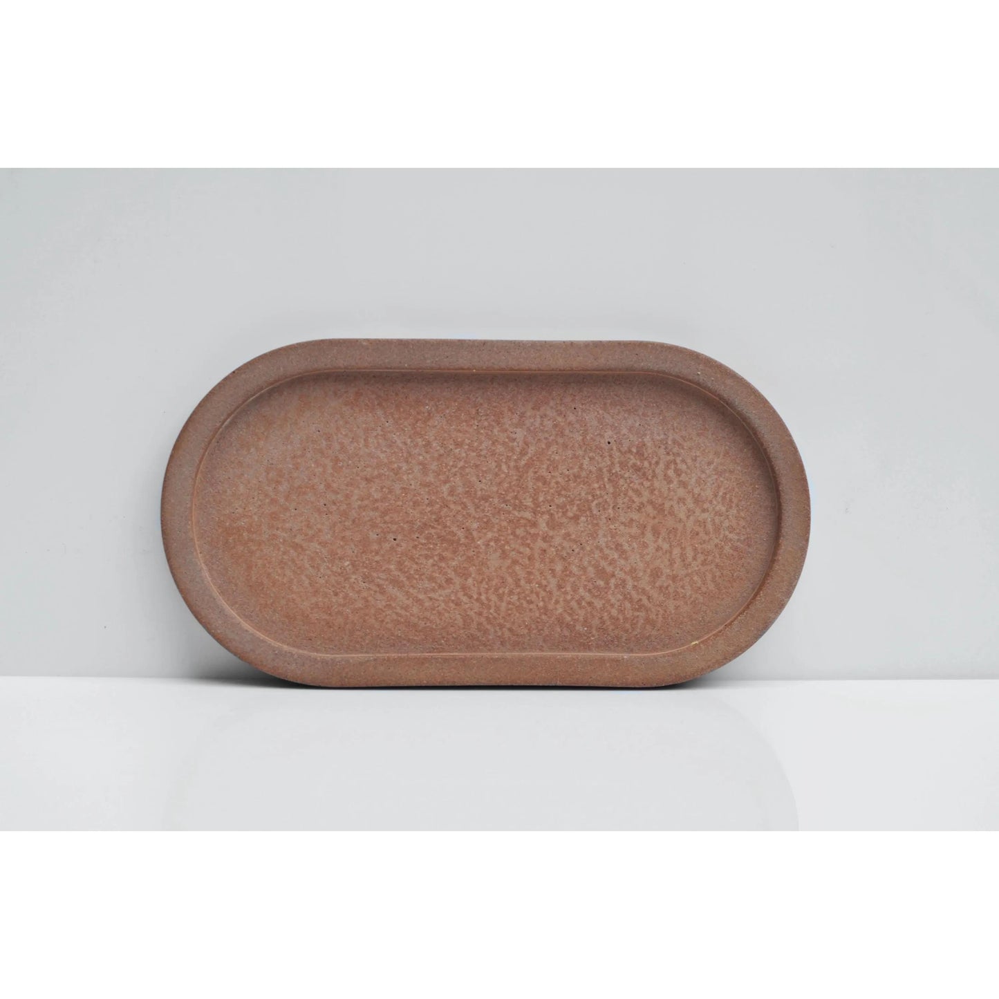 Oval  Concrete Tray: 20cm Orange Decorative Candle Plate