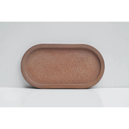 Oval  Concrete Tray: 20cm Orange Decorative Candle Plate