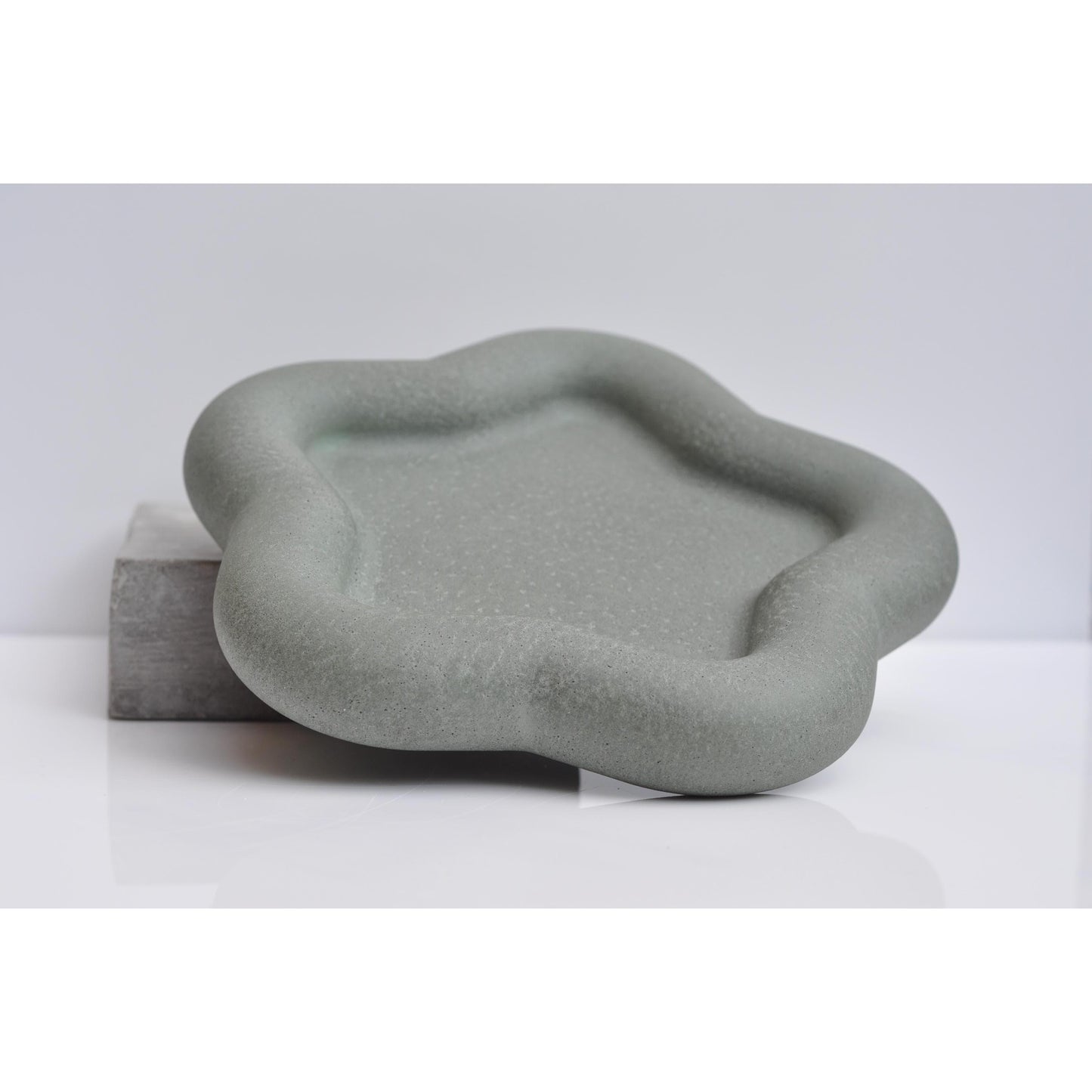 Concrete Flower Tray: Handmade Modern Heavy Candle Plate