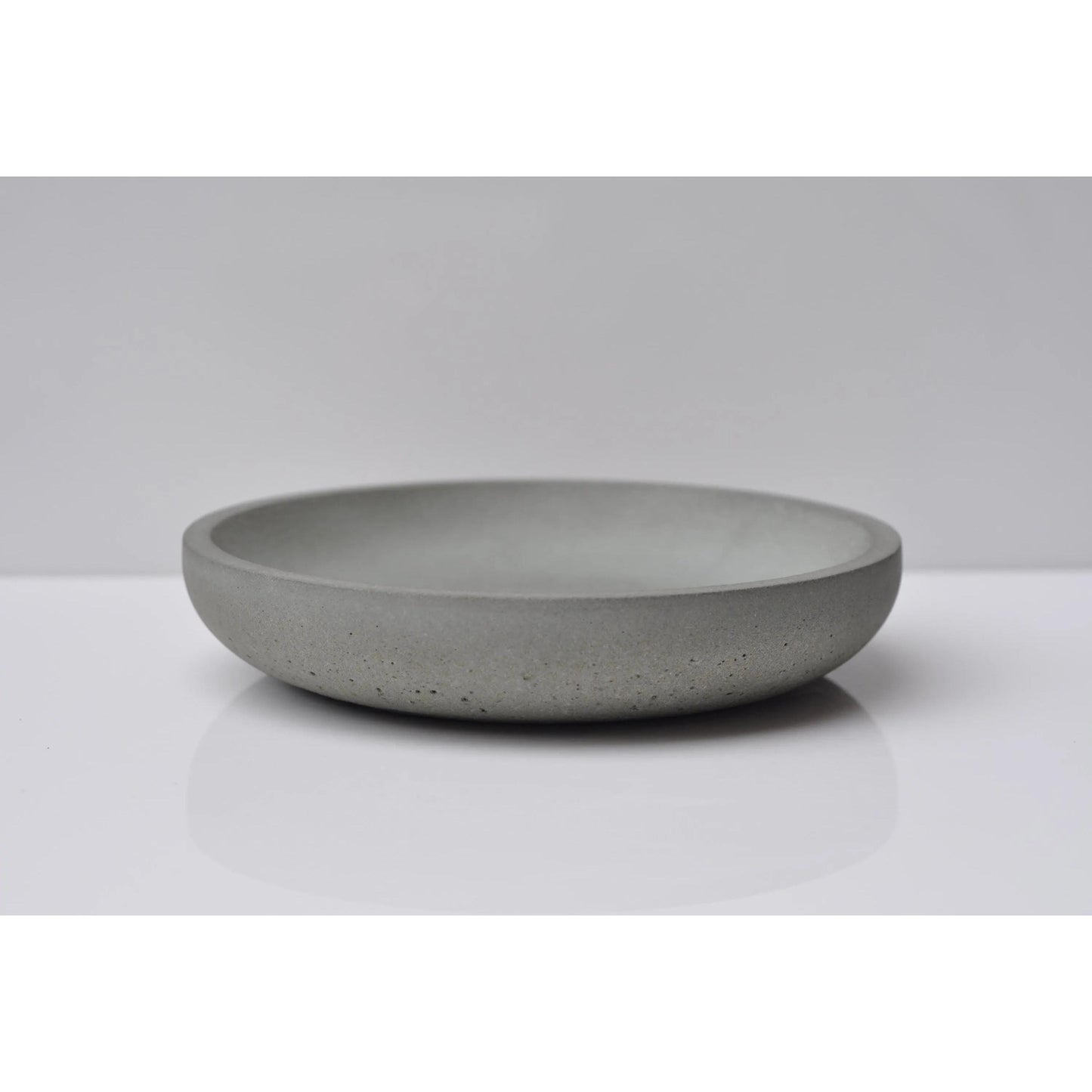 Shallow Concrete Bowl: Steel Grey Handmade Heavy Key Bowl