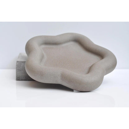 Flower Concrete Tray: Handmade Heavy Jewellery Key Tray