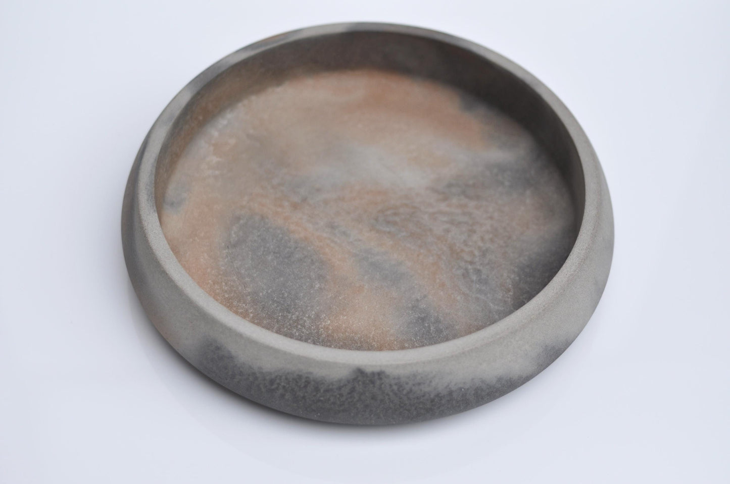 Large Concrete Bowl: Handmade Cement Fruit Bowl Grey 25 cm diameter