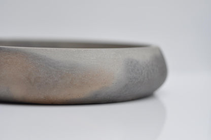 Large Concrete Bowl: Handmade Cement Fruit Bowl Grey 25 cm diameter