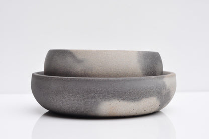 Handmade Concrete Trinket Dish: Little Grey and Orange rustic Coin Bowl