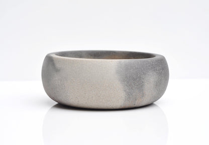 Handmade Concrete Trinket Dish: Little Grey and Orange rustic Jewelry and Coin Bowl
