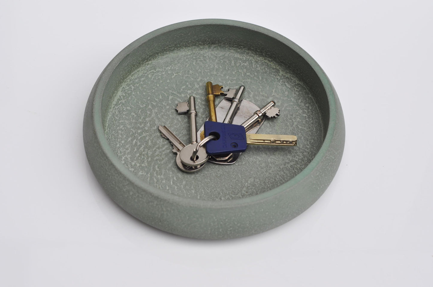 Durable green concrete dish for everyday items