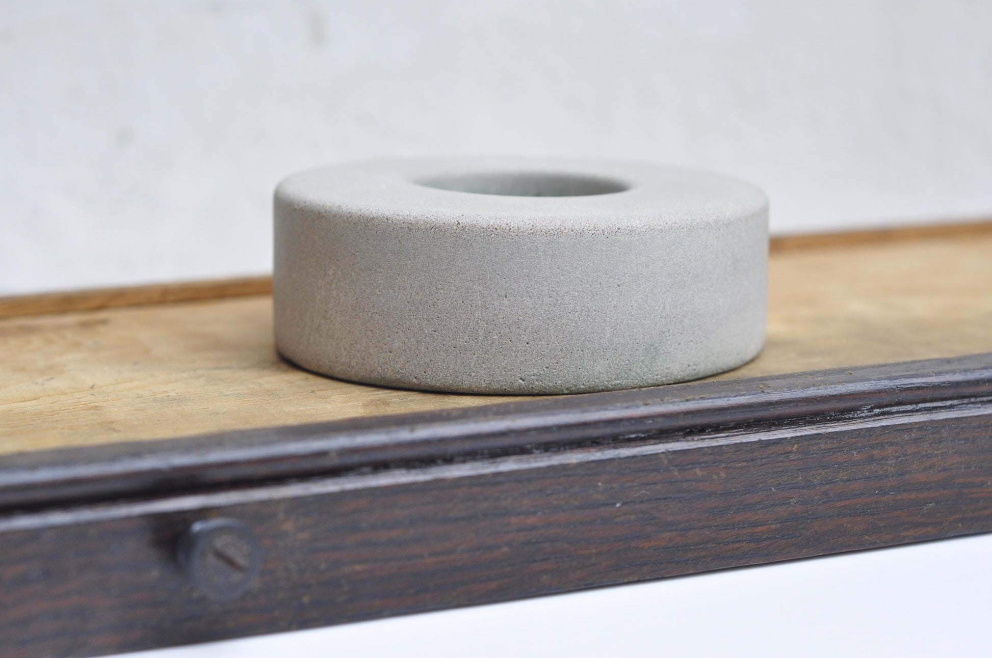 Brutalist style cement tealight holder