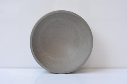 Smooth grey concrete bowl for home decor