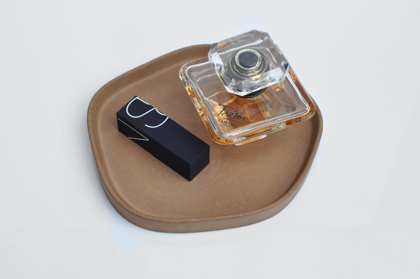 textured orange cement tray handmade