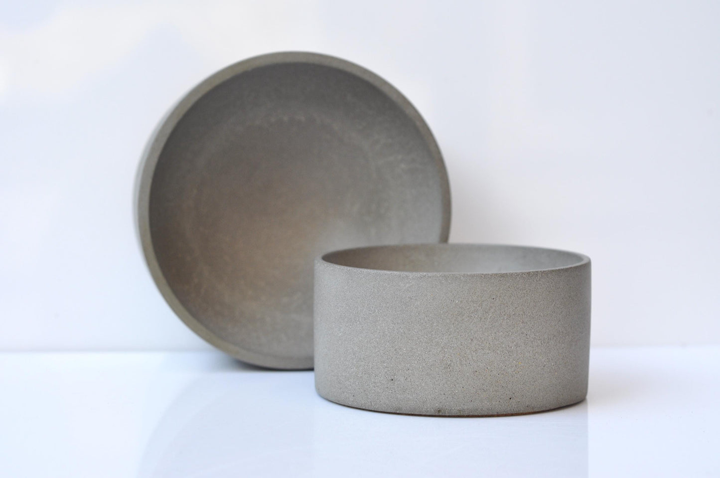Sage grey cement bowl for accessories