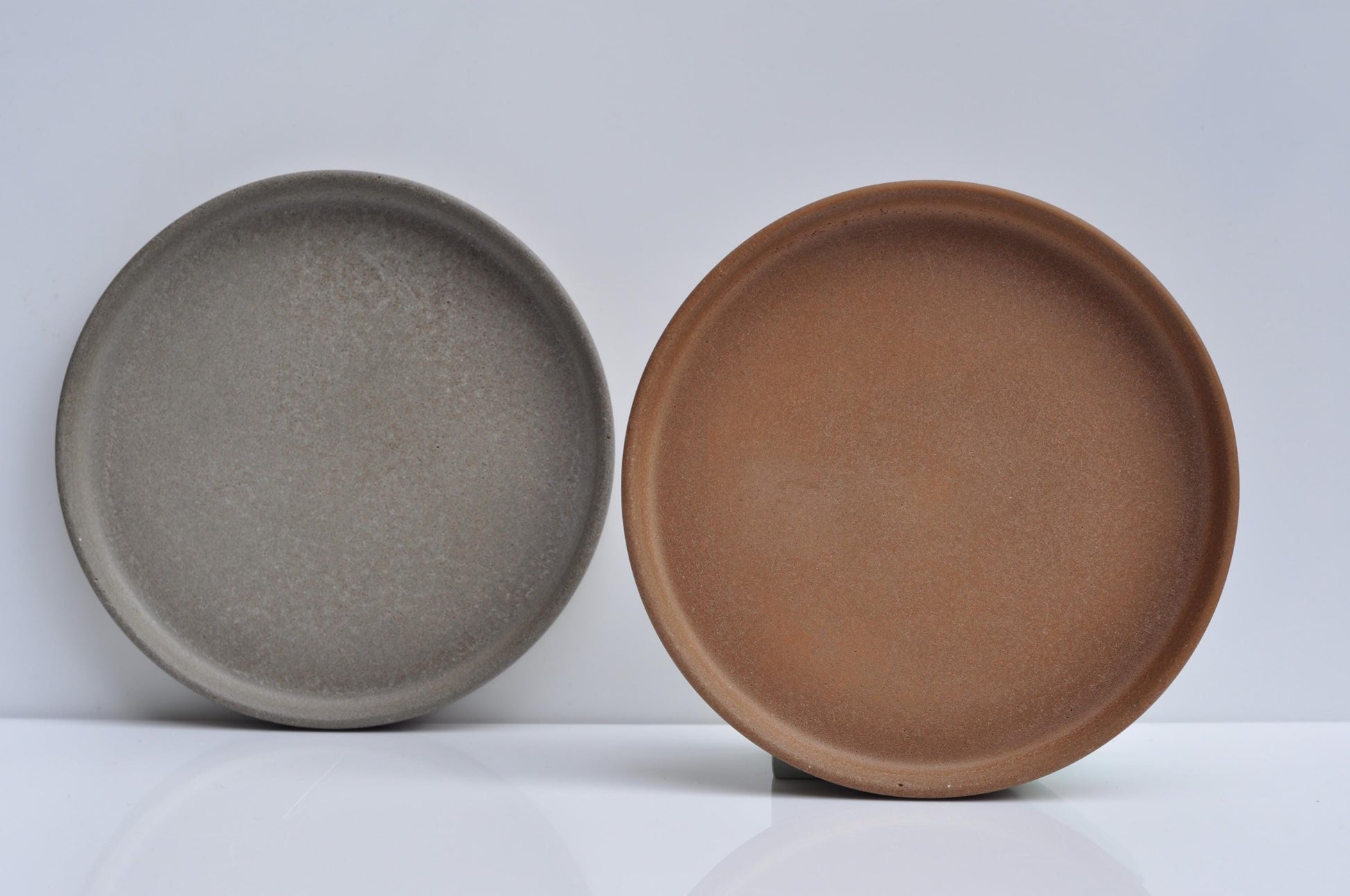 Studio shot of handmade modern concrete tray