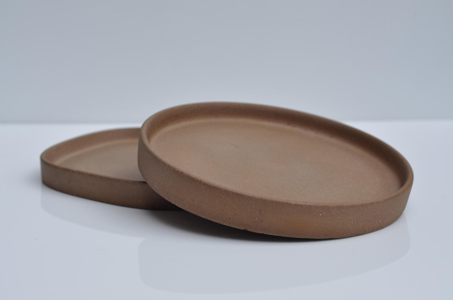 Studio shot of handmade modern concrete tray