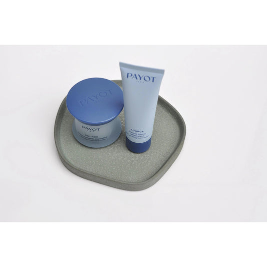 Small handmade concrete catchall tray in green-grey