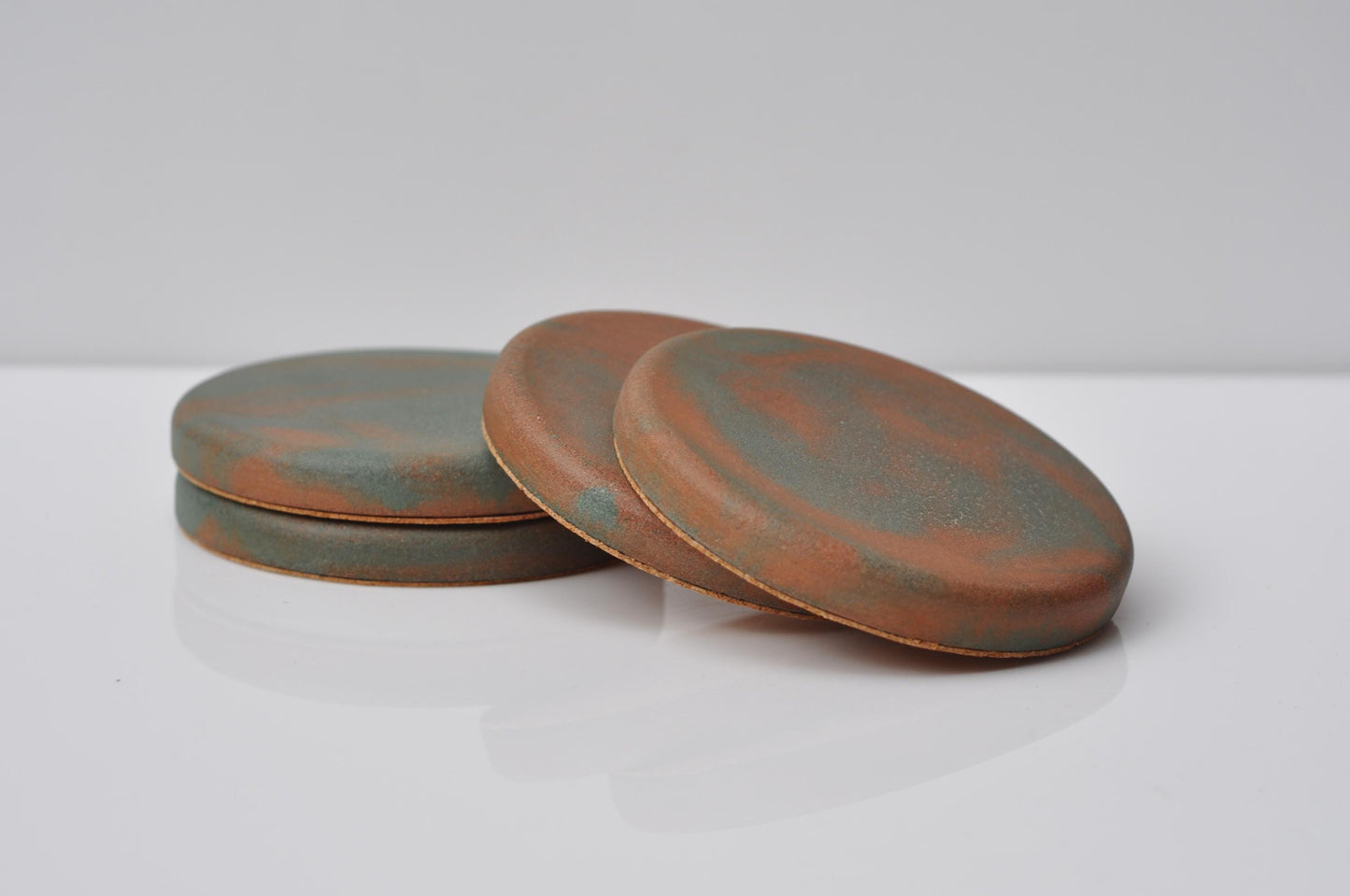 Industrial concrete coasters protecting surfaces in style