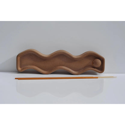 concrete wavy incense burner handmade