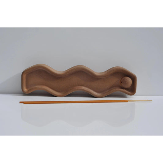 concrete wavy incense burner handmade